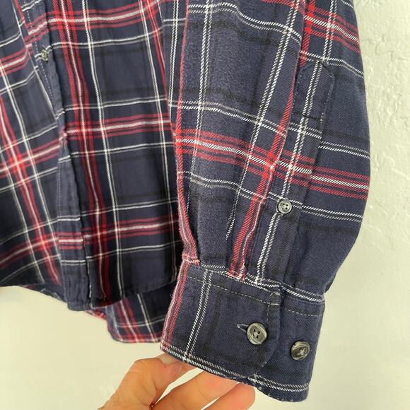Basic Editions Flannel Classic Fit Long Sleeve Tartan Plaid Cotton Shirt Mens M - Picture 3 of 11